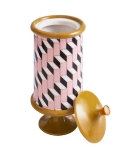 Jonathan ADLER ARCADE STAIRS CANISTER JAR Colosseum Roman Achetecture NEW 9.5” - Picture 1 of 2
