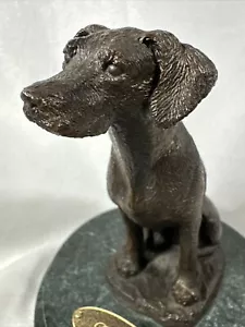 Statua cane Dalmation Living Bronze Company con pietra granito base verde bronzo fuso - Foto 1 di 21