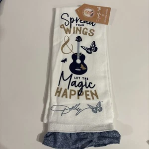 NWT Dolly Parton Kitchen Guitar Butterfly Kitchen Dish Towel - Picture 1 of 2