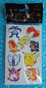 1999 Pokemon Pikachu & Blastoise **BODY ART** Temporary Tattoos!  - Picture 1 of 4