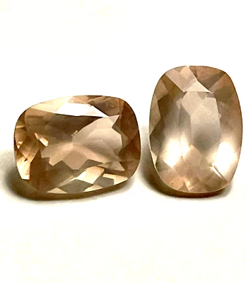 Bonito par de piedras preciosas de cuarzo rosa brillante, cada una 16X12, TW 17,55 cts. Foto 1 de 4