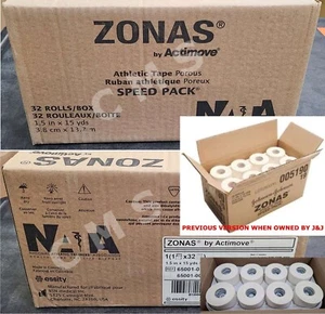 ZONAS Porous Athletic Tape 1.5"x15Yds -32- Speed Pack Johnson & Johnson Actimove - Picture 1 of 1