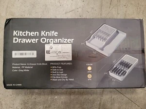 Knife Organizer For Kitchen Drawer - Gray / White - Picture 1 of 2