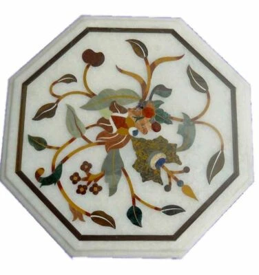 12" Marble Coffee Table Sofa Table Top Malachite Stones Inlay work home decor - image 1 of 4