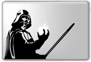 Darth Vader Holding Apple and Lightsaber Star Wars Decal Sticker - Foto 1 di 1