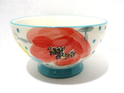 Cuenco de gres con patas turquesa de 6" de colección flor de mujer Pioneer Foto 1 de 4