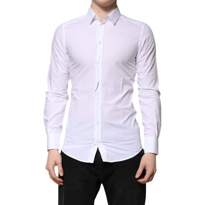 DOLCE & GABBANA рубашка белый хлопок золото длинные рукава платье 40/US15.75/M 310usd - Изображение 1 из 4