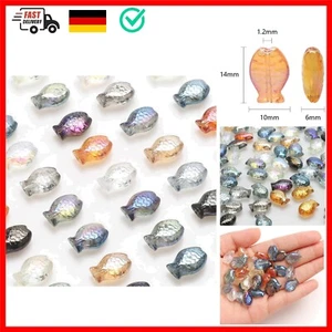 90 Stück Fisch Glasperlen Zum Auffädeln, 14mm Glas Perlen Glitzerperlen für A... - Bild 1 von 10