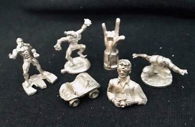 Conjunto de estatuillas monopolio de metal plateado de los vengadores de Marvel Spiderman miniatura de peltre Foto 1 de 2