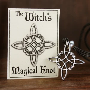 Pewter Witches Knot Pendant Necklace - Celtic Knotwork - Wiccan Pagan Jewelry - Picture 1 of 5