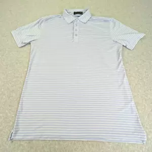 G/Fore Shirt Mens Large Blue Striped Luxury Short Sleeve Golf Polo - Picture 1 of 9