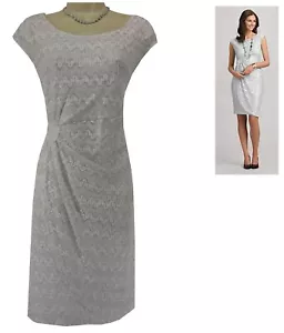 Dressbarn White Lace Sheath Dress Size 20W 2X Wedding Mother Of Bride Groom Plus - Picture 1 of 8