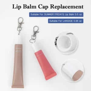 Lip Balm Holder Keychain Caps Unique Lipstick Lid Key Accessory Silicone Texture - Picture 1 of 23
