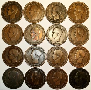 GREECE / 1869BB 10 Lepta Lot of 16 Coins,King George I !!! - Picture 1 of 2