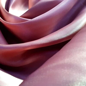 DUSTY ROSE CHARMEUSE SATIN BRIDAL DRESS FABRIC 58" GLOSSY BY THE YARD MAUVE PINK - Picture 1 of 4