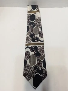 Giovanni Valentino Italian Silk Wide Abstract Tie HandMade In USA - Picture 1 of 10