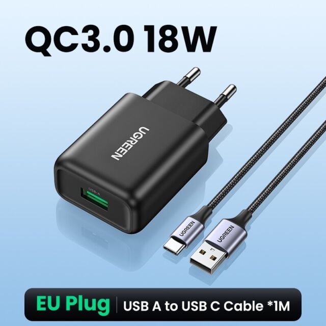 Cargador Rápido USB para coche QC3.0 de 36W o PowerDelivery