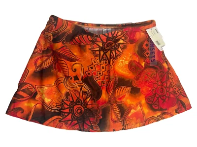 Sunsets Small Bora Bora Sporty Swim Skirt Bikini Bottom Lava Fire Colors NWT $55 - Image 1 of 4
