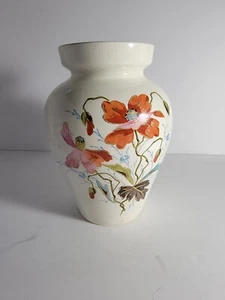 Vase Keramik Keramik Floral und Gold Akzente schön Vintage 7 3/4" hoch GUC - Bild 1 von 8