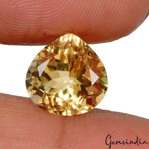 Piedra preciosa certificada impecable corte pera citrino amarillo natural VVS 4,80 quilates - Imagen 1 de 6