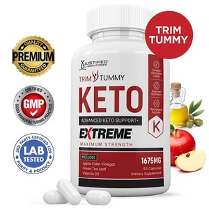 Trim Tummy Keto ACV Extreme Pills 1675 MG Stronger Than Gummies Keto Support 1Pk - Picture 1 of 5