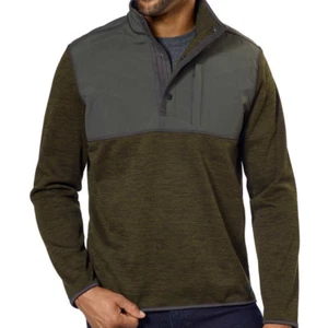 G.H. Bass & Co Sweatshirt Mens 2XL XXL Green Gray Outdoor Workwear 1/4 Snap EUC - Picture 1 of 14