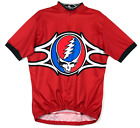 Ride 7B Grateful Dead Steal Your Face Bike Cycling Jersey 1/2 Zip Red Mens XL