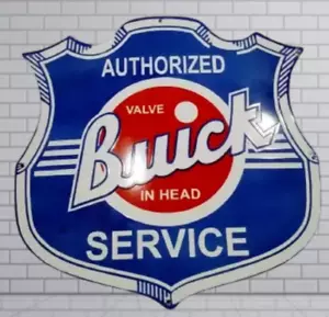 Buick Service Rare Porcelain Enamal Heavy Metal 30 inches Double Side - Picture 1 of 2