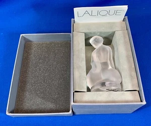LALIQUE FROSTED CRYSTAL LEDA & SWAN FIGURINE & ORIGINAL BOX & CARE PAMPHLET - Picture 1 of 7