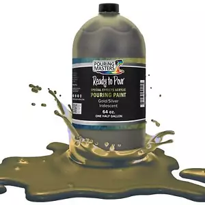 Gold/Silver Iridescent Special Effects Pouring Paint - Half Gallon Bottle - Picture 1 of 5