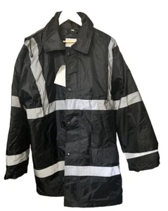 Harbour Lights Men OC292 High Visibility Reflective Black Weatherproof XL Jacket - Picture 1 of 12