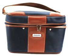 Vintage JAGUAR Blue Train Case Carry On Luggage Cosmetic Overnight Bag
