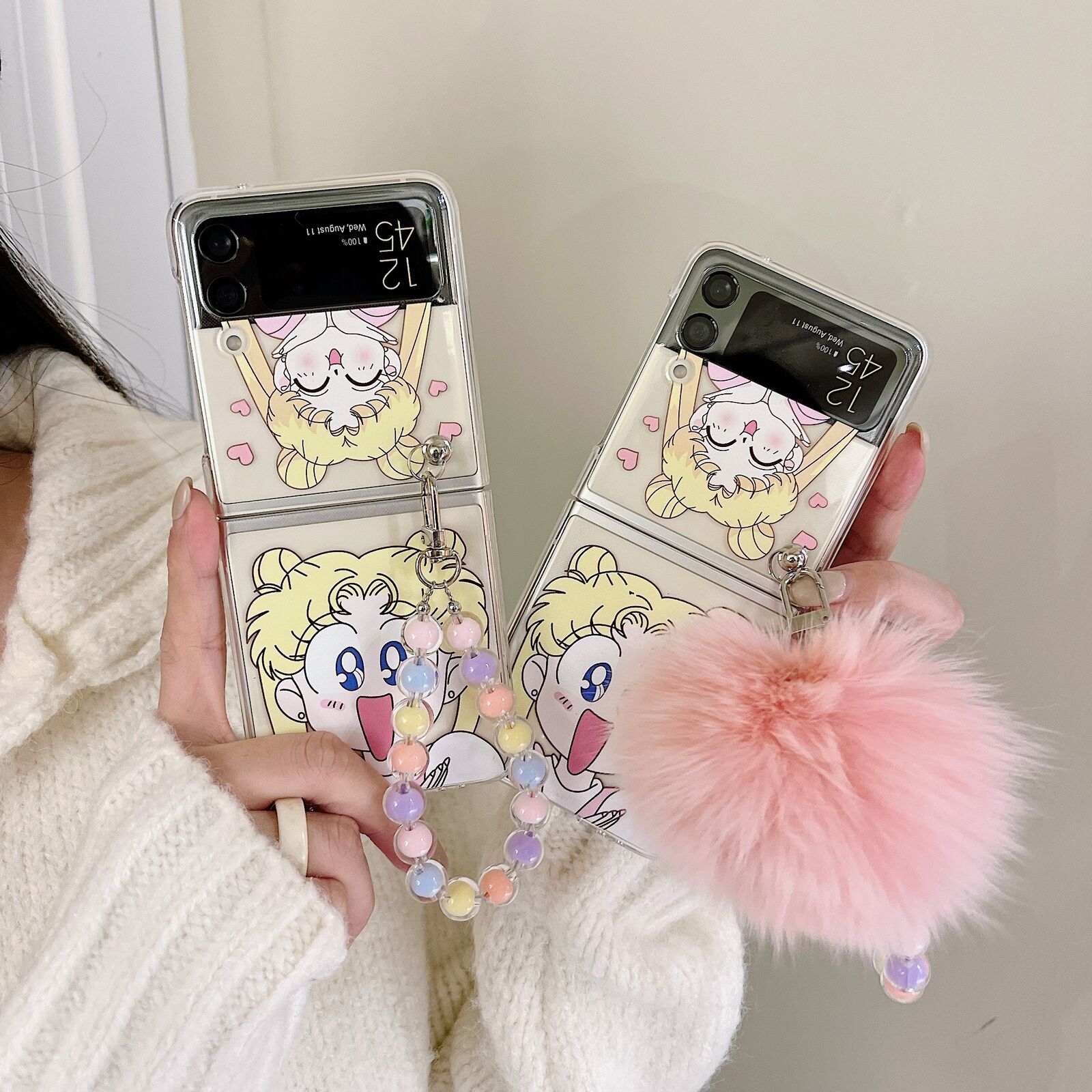 For Samsung Galaxy Z Flip 3 5G Cute Cartoon Charm Sailor Moon 