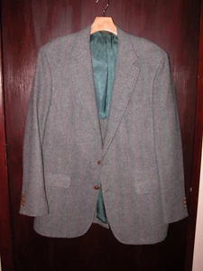 Blauer Tweed Anzug 38R Sportmantel 100% Schurwolle Scharf Hochwertig Maßanfertigung - Bild 1 von 5