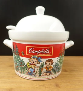 Sopa Campbell Kids cerámica 1 1/2 cuartos con niño y cucharón 1993 Westwood - Imagen 1 de 9