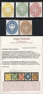 Lombardy-Venetia Sc 20 21 22 23 24 Multicolor 1864 Original Gum Light Hinged Set - Picture 1 of 1