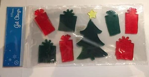 NEW Christmas Tree Winter Presents Gifts Glittery Shiny window Gel Clings 9 pcs! - Picture 1 of 2