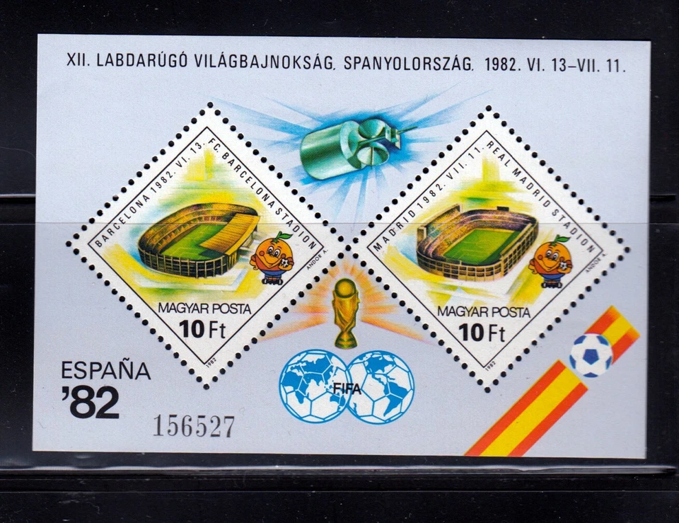 WORLD CUP Soccer - Barcelona, Madrid - MNH Souvenir Sheet, Hungary [W03] Foto 1 de 1