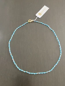 Gorjana 18K Gold Plated Poppy Gem Blue Lace Agate Necklace - Picture 1 of 9