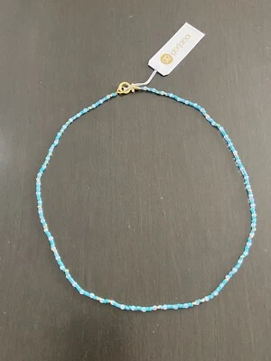 Gorjana 18K Gold Plated Poppy Gem Blue Lace Agate Necklace - Image 1 of 4