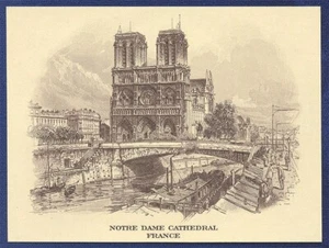VINTAGE AMERIKANISCHE BANKNOTE Co. GRAVUR: NOTRE DAME FRANKREICH - Bild 1 von 1