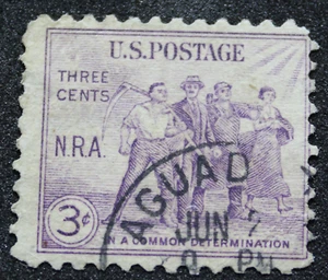 Sello 3 Centavos USA Recuperacion Nacional N.R.A. Año 1933 - Scott 732. - Foto 1 di 1