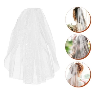Short Veil Elegant Wedding Women's Miss Bride Bachelorette Party Veils for - Picture 1 of 12