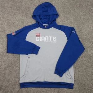 New York Giants Sweater Mens Medium Gray Blue Hoodie Sweatshirt Reebok On Field - Picture 1 of 12