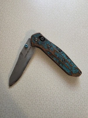 Banco personalizado 945 Demascus con escalas de cobre  Foto 1 de 4