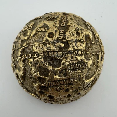 1969 APOLLO 11 Set Foot Upon The Moon Globe Map Desk Paperweight Bank Advertise - Image 1 of 4
