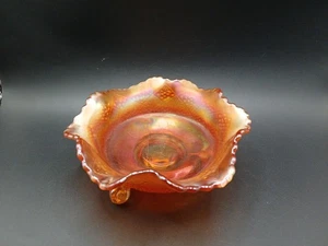 Antike 6" Fenton Carnival Glas Ringelblume Adlerfüße Fußschale - Bild 1 von 11