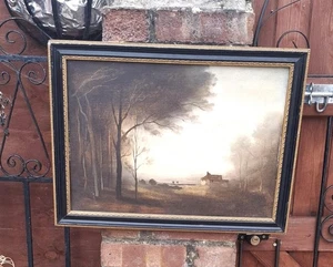 Vintage Georgian circa 1940, English landscape oil on board from Worthing - Picture 1 of 1