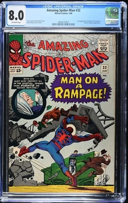 Amazing Spider-Man #32 - Marvel Comics 1966 CGC 8.0 2nd appearance of Doctor Cur - Image 1 of 2