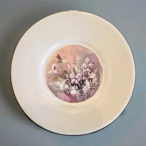 Porcelain Hummingbird and Iris 5" Trinket Plate Floral Vintage - Picture 1 of 2